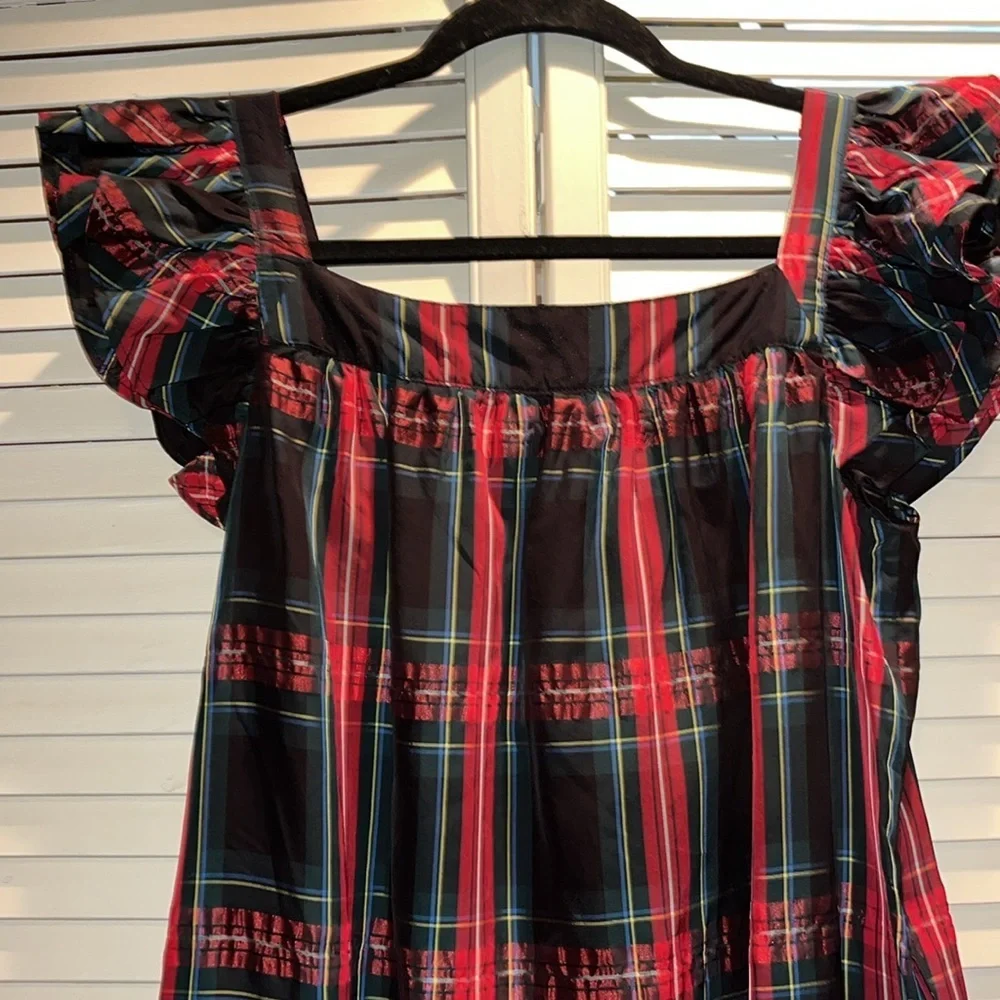 Vineyard Vines holiday tartan plaid girls dress XL‎ like new